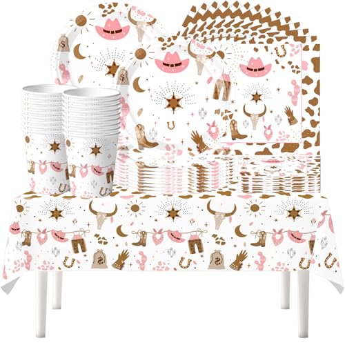 61 Stück Western Cowboy Geburtstag Party Geschirr, Kindergeburtstag Dekorationen, Jazz Hat Girl Party Supplies, Tassen, Teller, Tischdecken, Papier Servietten, für 20 Personen 61 Stück Western Cowboy Geburtstag Party Geschirr, Kindergeburtstag Dekorationen, Jazz Hat Girl Party Supplies, Tassen, Teller, Tischdecken, Papier Servietten, für 20 Personen von YINcrinx