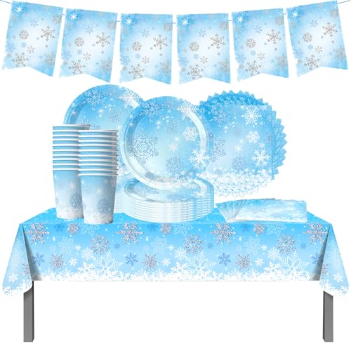 62PCS Frozen Party Geschirr Set, SchneeflockenParty,Geburtstag Party Geschirr für Kinder Geburtstagsparty、Tassen,Tischdecken,Papierservietten,Teller,Verfügbar für 20 Personen 62PCS Frozen Party Geschirr Set, SchneeflockenParty,Geburtstag Party Geschirr für Kinder Geburtstagsparty、Tassen,Tischdecken,Papierservietten,Teller,Verfügbar für 20 Personen von YINcrinx
