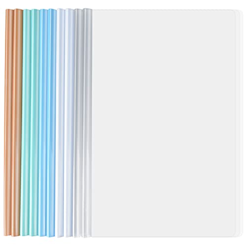 10pcs A4 Sliding Bar Binder, A4 Transparente Dokumentenordner, Schiebestab Datei Ordner, Bericht Abdeckungen Ordner mit U Schiebe Bar für Klassifizierung Schulbürodokumenten.Kann 40 Blatt halten (B) von ‎YIPUETERNITY