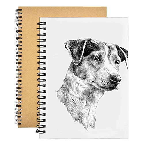 2 STK Skizzenbuch A4, 150GSM/ 140 Páginas Skizzenbuch, Einfaches Zeichenbuch, Kraftpapier Spirale Blanko Malerei Notizbuch für Erwachsene Kinder Künstler (A) von YIPUETERNITY
