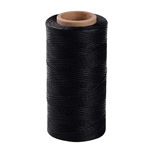 Gewachster Faden, 1mm Dicker Starker Faden, 260m Gewachste Ledernähschnur für Leder DIY, Buchbinden, Schuhreparatur, Lederprojekte, Schwere Stoffe, Taschen - Schwarz Gewachster Faden, 1mm Dicker Starker Faden, 260m Gewachste Ledernähschnur für Leder DIY, Buchbinden, Schuhreparatur, Lederprojekte, Schwere Stoffe, Taschen - Schwarz von YIPUETERNITY
