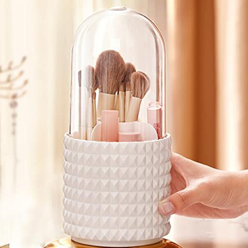 Makeup Pinselhalter mit Deckel, 360 Drehbarer Kosmetischer Organiser, Runde Make Up Pinsel Aufbewahrung Stopf mit 5 Schlitze, Pinselhalter Kosmetik Für Schminktisch, Schublade, Stift, Zahnbürsten (A) Makeup Pinselhalter mit Deckel, 360 Drehbarer Kosmetischer Organiser, Runde Make Up Pinsel Aufbewahrung Stopf mit 5 Schlitze, Pinselhalter Kosmetik Für Schminktisch, Schublade, Stift, Zahnbürsten (A) von YIPUETERNITY