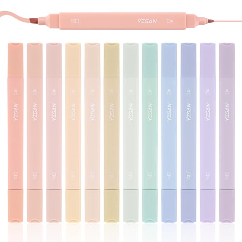 YISAN Aesthetic Textmarker, Pastell-Textmarker, Bibel Marker und Stifte,Doppelspitze,12 Farben,70924 YISAN Aesthetic Textmarker, Pastell-Textmarker, Bibel Marker und Stifte,Doppelspitze,12 Farben,70924 von YISAN