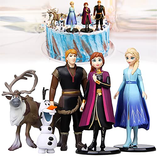 YISKY Frozen Figures Set, 5 Stück Kuchendekoration Figuren, Eisprinzessin Mini , Geburtstags Party liefert Cupcake Topper, für Geburtstag Hochzeit Mädchen Dekoration von YISKY