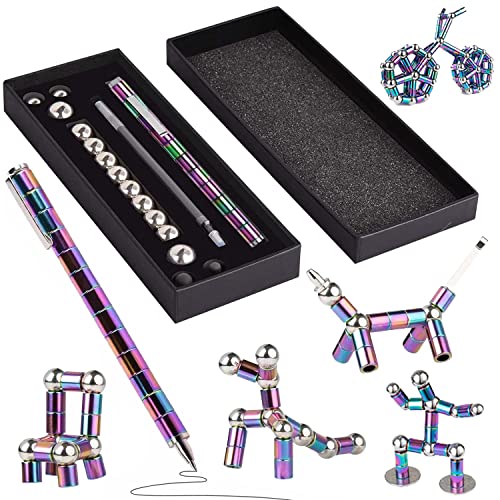 Magnetic Fidget Pen, Magnet Stift, Magnetischer Kugelschreiber, Magnet Stift Gravity Pen, Fidget Pen Spielzeug, Multifunktions Magnetstif, Geschenke für Männer, Frauen, Kinder, Vatertagsgeschenk von YISKY