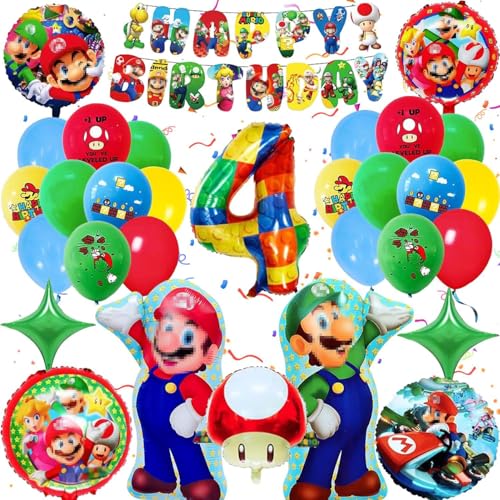 Kindergeburtstag Deko 4 Jahre, luftballon 4. Geburtstag, Party Gekoration 4 anni, Kinder Geburtstag Luftballon Set, luftballon 4. Geburtstag von YISKY