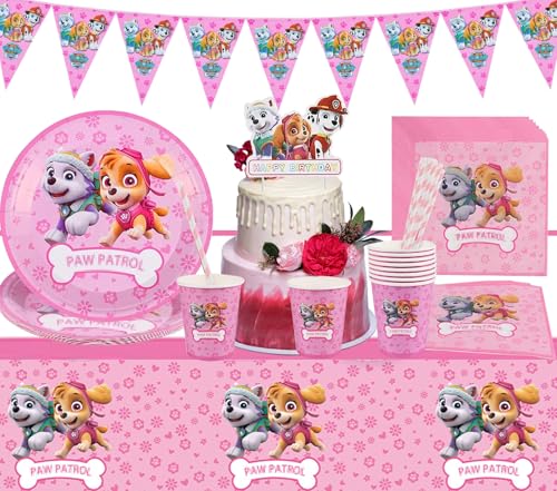 Party-Set Paw dog, 62 Stück Kindergeburtstag Party Geschirr Kit, Paw dog Party Tableware Supplies, Paw dog Partygeschirr Set, Kindergeburtstag geschirr Set für 10 Personen Party-Set Paw dog, 62 Stück Kindergeburtstag Party Geschirr Kit, Paw dog Party Tableware Supplies, Paw dog Partygeschirr Set, Kindergeburtstag geschirr Set für 10 Personen von YISKY