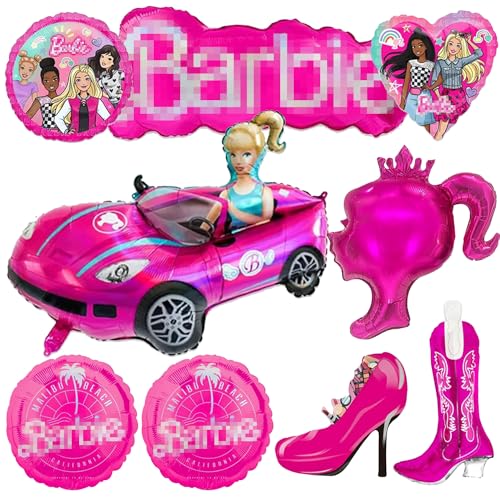 YISKY Prinzessin Luftballons Set, Rosa, 9 Stück, Cartoon Folienballons für Geburtstagsfeier YISKY Prinzessin Luftballons Set, Rosa, 9 Stück, Cartoon Folienballons für Geburtstagsfeier von YISKY