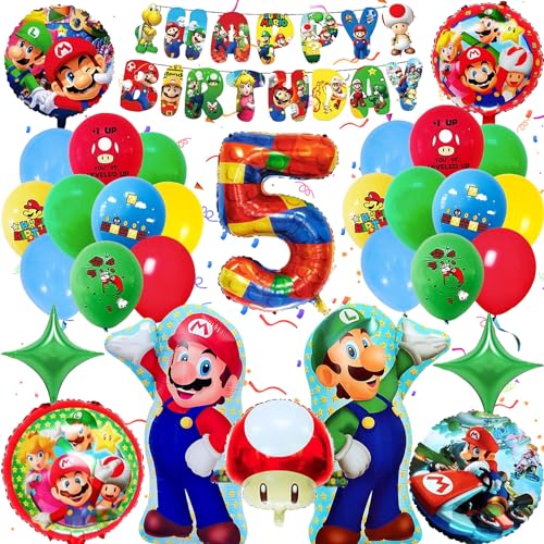 Kindergeburtstag Deko 5 Jahre, Party Gekoration 5 anni, Luftballons Party Dekoration, Kinder Geburtstag Luftballon Set, luftballon 5. Geburtstag von YISKY