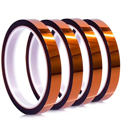 YISUMEI 4 Rollen Wärmeband für Sublimation 12 mm x 33 m Hitzebeständiges Klebeband Braun Hochtemperaturband ohne Rückstände, ideal für die Verwendung bei Elektronik Leiterplatten Thermotransfer YISUMEI 4 Rollen Wärmeband für Sublimation 12 mm x 33 m Hitzebeständiges Klebeband Braun Hochtemperaturband ohne Rückstände, ideal für die Verwendung bei Elektronik Leiterplatten Thermotransfer von YISUMEI
