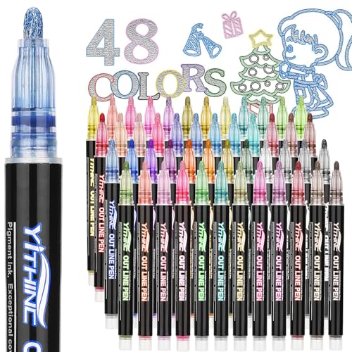 Glitter-Marker, 48 Glitzer-Metallic-Gelstifte, für Teenager, Mädchen, Osterkorbfüller, Geschenke, trendige Sachen, niedliches Schulkunsthandwerk, Klassenzimmer-Zubehör, Set für Kinder im Alter von Glitter-Marker, 48 Glitzer-Metallic-Gelstifte, für Teenager, Mädchen, Osterkorbfüller, Geschenke, trendige Sachen, niedliches Schulkunsthandwerk, Klassenzimmer-Zubehör, Set für Kinder im Alter von von YITHINC