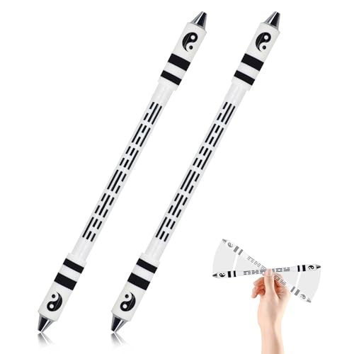 2 Stück Spinning-Stift, 21,6 cm gewichtete Fingerstifte für Erwachsene mit Metallperle, YITOBA Anti-Rutsch-Gaming-Flying Spinner Mod für Anfänger, um Stress abzubauen, kein Nachfüllen (weiß) von YITOBA