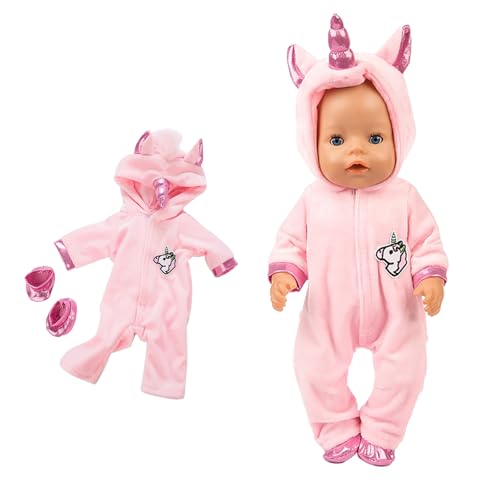 Baby-Puppen-Kleidung, Baby-Puppen-Kleidung für Baby-Puppen 35-43 cm, Puppen-Kleider-Set, Puppen-Kostüm-Set für Jungen und Mädchen, Zubehör für Puppen (Rosa) von YITULOU