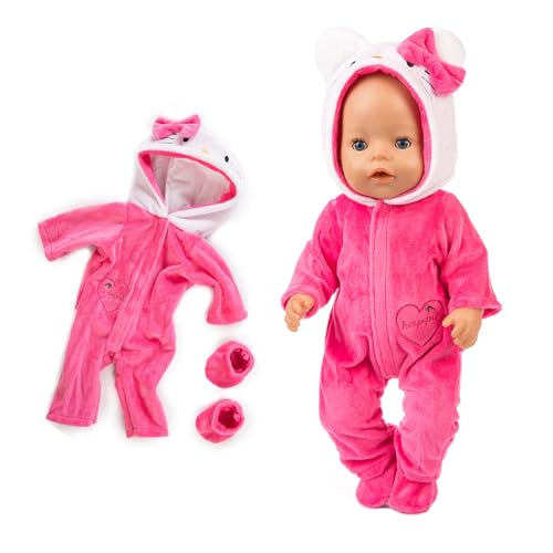 Baby-Puppen-Kleidung, Baby-Puppen-Kleidung für Baby-Puppen 35-43 cm, Puppen-Kleider-Set, Puppen-Kostüm-Set für Jungen und Mädchen, Zubehör für Puppen (Rose) von YITULOU