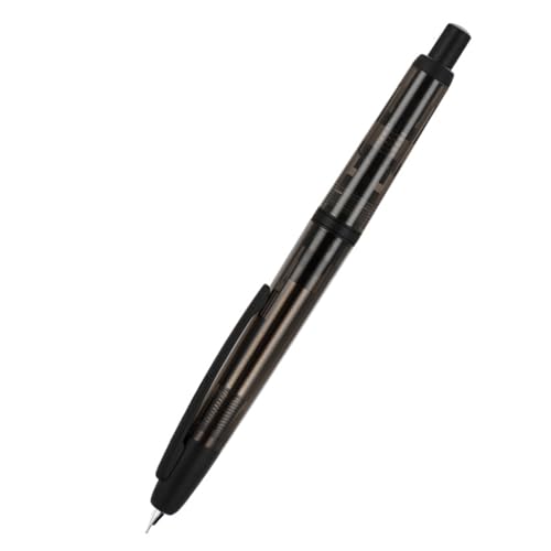 YIUPEDRFG Transparenter, einziehbarer Füllfederhalter mit EF Spitze, Schulbedarf, Stift, Schreibwaren, EF Press Füllfederhalter, 0,38 mm, transparent, silberner Clip, 0.38 mm von YIUPEDRFG