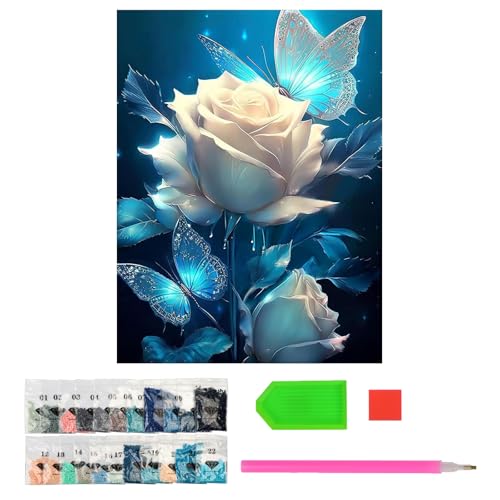YIWONFU Diamond Painting Set 30x40 cm, 5D Rose Diamant Malerei Set für Home Wand Décor (30% Mehr Diamanten) von YIWONFU