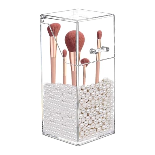 YIWONFU Kosmetik Aufbewahrung mit deckel, Acryl Pinsel Aufbewahrung Transparent Schminkpinsel Behälter mit Perlen für Schönheitsbürsten, Augenbrauenstifte, Eyeliner, Lippenstift YIWONFU Kosmetik Aufbewahrung mit deckel, Acryl Pinsel Aufbewahrung Transparent Schminkpinsel Behälter mit Perlen für Schönheitsbürsten, Augenbrauenstifte, Eyeliner, Lippenstift von YIWONFU
