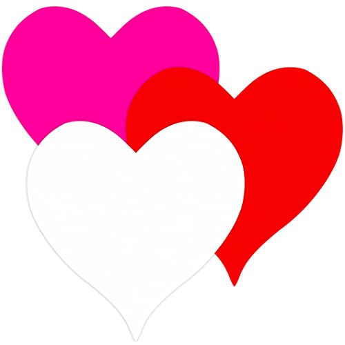 Herzausschnitte aus Papier, Herzform, 15,2 cm, Valentinstag, Papierausschnitte für Liebe und Frieden, Schule, Handwerk, Valentinstag, Dekoration, 180 Stück (rot, rosa und weiß) von YIXAXKAO