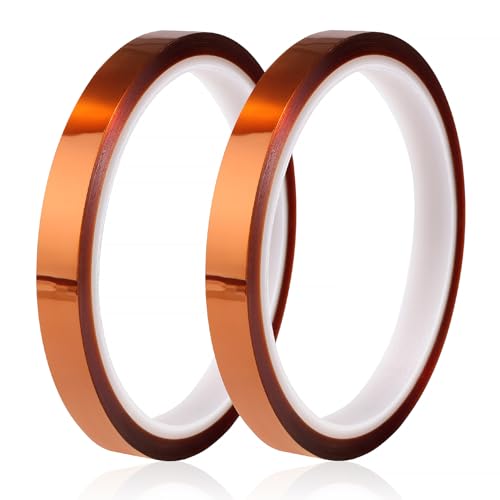 YIXISI 2 Stücke 10mmx33m Kapton Tape, Hohe Temp Tape, Hohen Temperaturen Hitzebeständig Klebeband, Polyimid Film Klebeband von YIXISI
