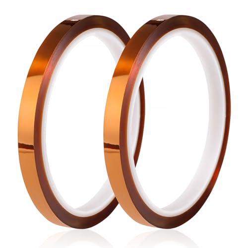 YIXISI 2 Stücke 8mmx33m Kapton Tape, Hohe Temp Tape, Hohen Temperaturen Hitzebeständig Klebeband, Polyimid Film Klebeband von YIXISI