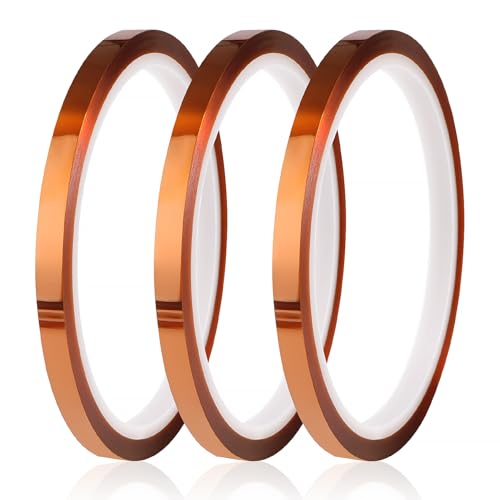 YIXISI 3 Stücke 6mmx33m Kapton Tape, Hohe Temp Tape, Hohen Temperaturen Hitzebeständig Klebeband, Polyimid Film Klebeband YIXISI 3 Stücke 6mmx33m Kapton Tape, Hohe Temp Tape, Hohen Temperaturen Hitzebeständig Klebeband, Polyimid Film Klebeband von YIXISI