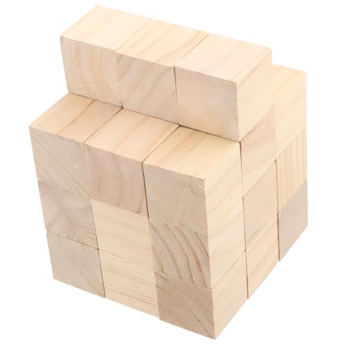 YIXNSW 30 Stück Holz Quadrat Würfel Bastelwürfel 40mm Klein Natürlich für Craft Painting DIY Dekoration von YIXNSW