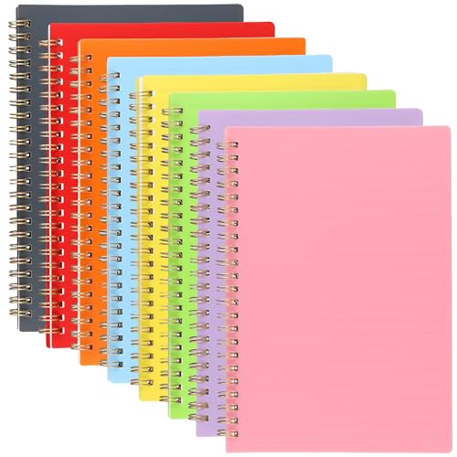 YIXNSW 8 Stück A5 Notizbuch, 60 Blätter/120 Seiten pro Buch, Hardcover Buntes Spiral Notizblock, A5 Ruled Liniertes Notizbücher Für Tagebuch schreiben, Notizen Machen und Malerei von YIXNSW