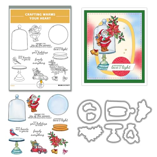 Transparentes Silikon-Weihnachtsstempel-Set mit Weihnachtsmann, Rentier, Schneeflocken für Kartenherstellung, Scrapbooking, Bastelarbeiten, Stempel zum Basteln (geschichteter Weihnachtselch) von YIXUAN