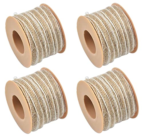 Geschenkband Jute Juteband Natur Dekobänder Vintage Leinenband für DIY-Kunsthandwerk Geschenkverpackung Hochzeit Party Home Dekoration 4 Rollen(6mm × 10m) von YIYICO