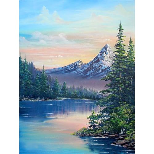 YIYUE 5D Diamond Painting Kits Bilder für Erwachsene, Berge Flüsse DIY Diamant Malerei Painting Bilder Set, Diamond Art Full Runder Malen Nach Zahlen Erwachsene Set (35x45cm), Nr. 11 von YIYUE