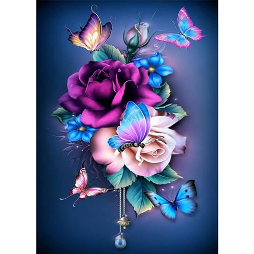 YIYUE 5D Diamond Painting Kits Bilder für Erwachsene, Blumen DIY Diamant Malerei Painting Bilder Set, Diamond Art Full Runder Malen Nach Zahlen Erwachsene Set (35x45cm), Nr. 19 von YIYUE