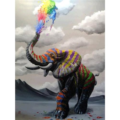 YIYUE 5D Diamond Painting Kits Bilder für Erwachsene, Elefant DIY Diamant Malerei Painting Bilder Set, Diamond Art Full Runder Malen Nach Zahlen Erwachsene Set (35x45cm), Nr. 8 von YIYUE