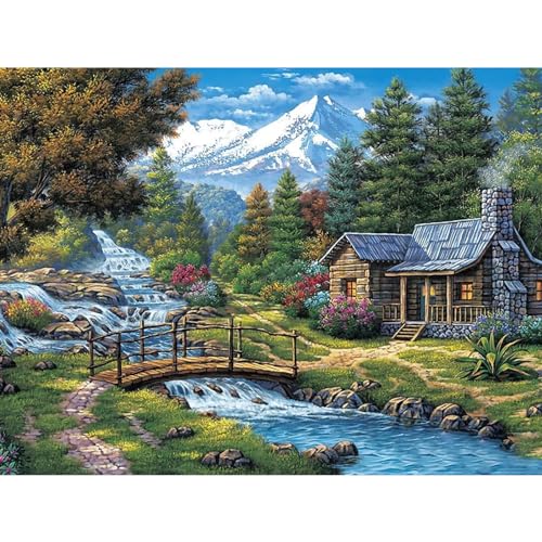 YIYUE 5D Diamond Painting Kits Bilder für Erwachsene, Haus DIY Diamant Malerei Painting Bilder Set, Diamond Art Full Runder Malen Nach Zahlen Erwachsene Set (35x45cm), Nr. 2 von YIYUE