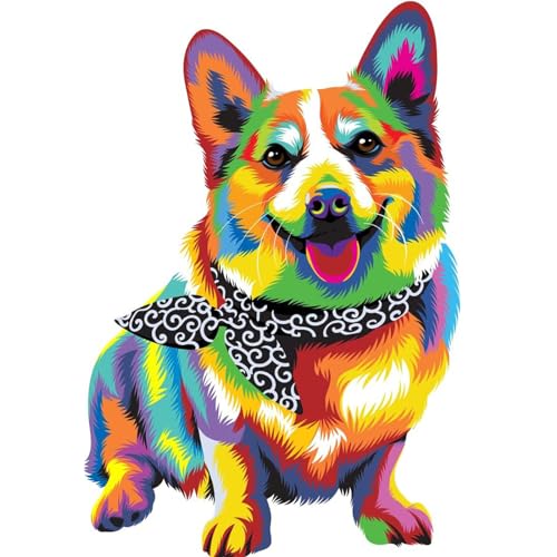 YIYUE 5D Diamond Painting Kits Bilder für Erwachsene, Hund DIY Diamant Malerei Painting Bilder Set, Diamond Art Full Runder Malen Nach Zahlen Erwachsene Set (35x45cm), Nr. 11 von YIYUE