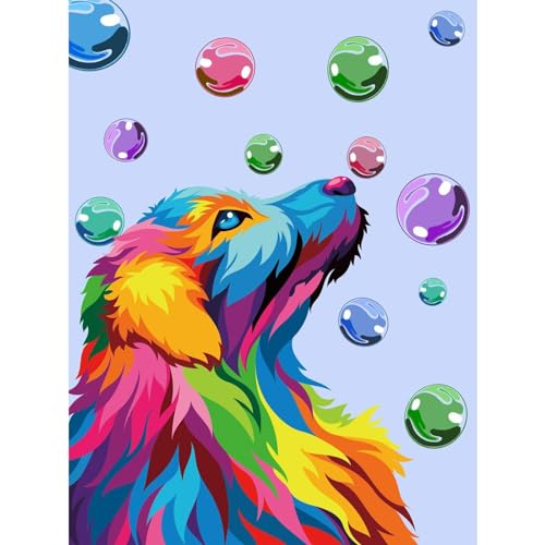 YIYUE 5D Diamond Painting Kits Bilder für Erwachsene, Hund DIY Diamant Malerei Painting Bilder Set, Diamond Art Full Runder Malen Nach Zahlen Erwachsene Set (35x45cm), Nr. 13 von YIYUE