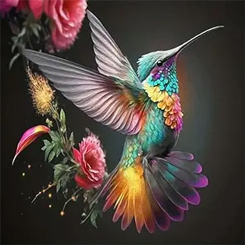 YIYUE 5D Diamond Painting Kits Bilder für Erwachsene, Kolibri DIY Diamant Malerei Painting Bilder Set, Diamond Art Full Runder Malen Nach Zahlen Erwachsene Set (35x35cm), Nr. 7 von YIYUE