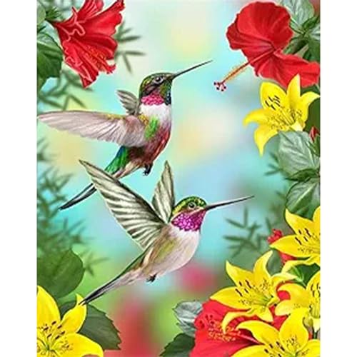 YIYUE 5D Diamond Painting Kits Bilder für Erwachsene, Kolibri DIY Diamant Malerei Painting Bilder Set, Diamond Art Full Runder Malen Nach Zahlen Erwachsene Set (35x45cm), Nr. 5 von YIYUE