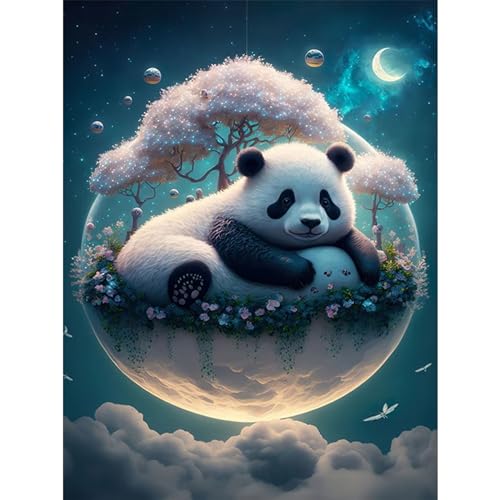 YIYUE 5D Diamond Painting Kits Bilder für Erwachsene, Panda DIY Diamant Malerei Painting Bilder Set, Diamond Art Full Runder Malen Nach Zahlen Erwachsene Set (35x45cm), Nr. 11 von YIYUE
