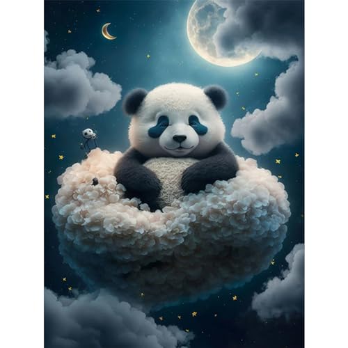 YIYUE 5D Diamond Painting Kits Bilder für Erwachsene, Panda DIY Diamant Malerei Painting Bilder Set, Diamond Art Full Runder Malen Nach Zahlen Erwachsene Set (35x45cm), Nr. 9 von YIYUE