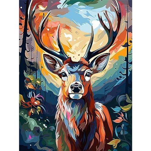 YIYUE 5D Diamond Painting Kits Bilder für Erwachsene, Reh DIY Diamant Malerei Painting Bilder Set, Diamond Art Full Runder Malen Nach Zahlen Erwachsene Set (35x45cm), Nr. 2 von YIYUE