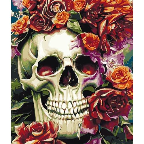 YIYUE 5D Diamond Painting Kits Bilder für Erwachsene, Schädel DIY Diamant Malerei Painting Bilder Set, Diamond Art Full Runder Malen Nach Zahlen Erwachsene Set (35x35cm), Nr. 8 von YIYUE