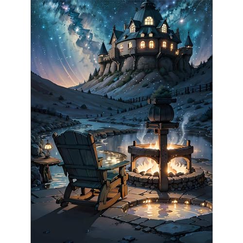 YIYUE 5D Diamond Painting Kits Bilder für Erwachsene, Schloss DIY Diamant Malerei Painting Bilder Set, Diamond Art Full Runder Malen Nach Zahlen Erwachsene Set (35x45cm), Nr. 4 von YIYUE