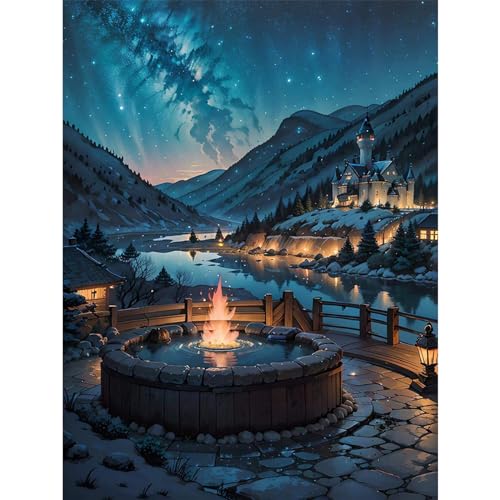 YIYUE 5D Diamond Painting Kits Bilder für Erwachsene, Schloss DIY Diamant Malerei Painting Bilder Set, Diamond Art Full Runder Malen Nach Zahlen Erwachsene Set (35x45cm), Nr. 9 von YIYUE
