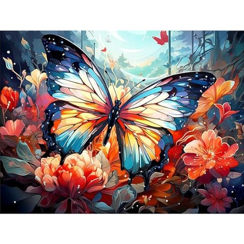 YIYUE 5D Diamond Painting Kits Bilder für Erwachsene, Schmetterling DIY Diamant Malerei Painting Bilder Set, Diamond Art Full Runder Malen Nach Zahlen Erwachsene Set (35x45cm), Nr. 17 von YIYUE