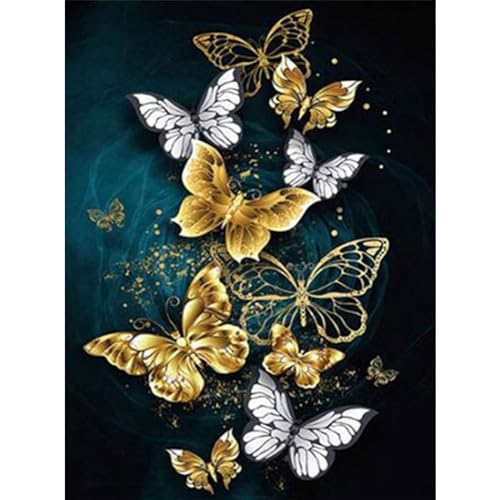 YIYUE 5D Diamond Painting Kits Bilder für Erwachsene, Schmetterling DIY Diamant Malerei Painting Bilder Set, Diamond Art Full Runder Malen Nach Zahlen Erwachsene Set (35x45cm), Nr. 2 von YIYUE