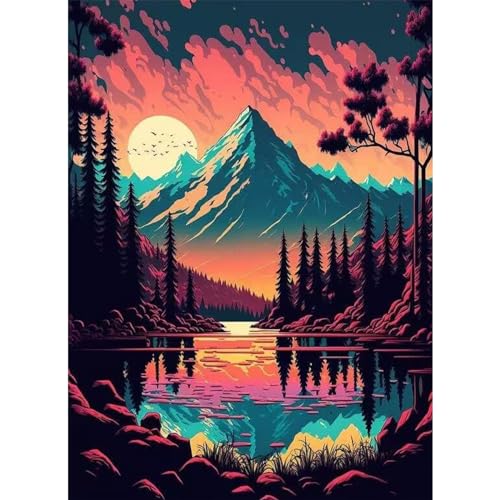 YIYUE 5D Diamond Painting Kits Bilder für Erwachsene, Sonne DIY Diamant Malerei Painting Bilder Set, Diamond Art Full Runder Malen Nach Zahlen Erwachsene Set (35x45cm), Nr. 7 von YIYUE