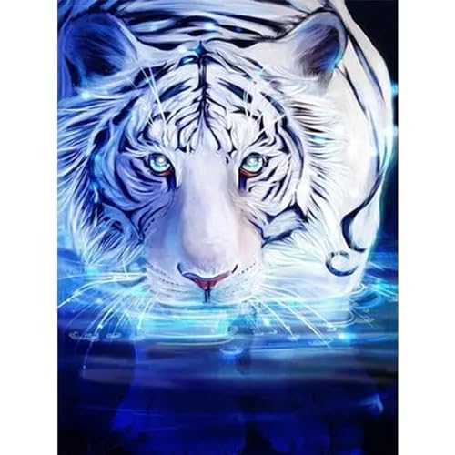 YIYUE 5D Diamond Painting Kits Bilder für Erwachsene, Tiger DIY Diamant Malerei Painting Bilder Set, Diamond Art Full Runder Malen Nach Zahlen Erwachsene Set (35x45cm), Nr. 7 von YIYUE