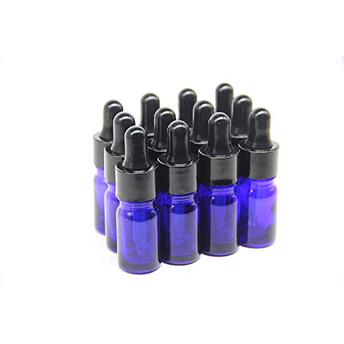 YIZHAO Pipettenflasche 10ml Blau, Apothekerflasche mit [Dropper Pipette Glas], Tropfpipette Flaschen für Ätherische Öl,Parfümöle,Aromatherapie,Düfte,Flüssigkeit – 12Pcs von YIZHAO