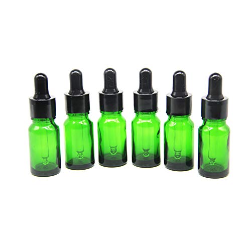 YIZHAO Pipettenflasche 10ml Grün, Apothekerflasche mit [Dropper Pipette Glas], Tropfpipette Flaschen für Ätherische Öl,Parfümöle,Aromatherapie,Düfte,Flüssigkeit – 12Pcs von YIZHAO