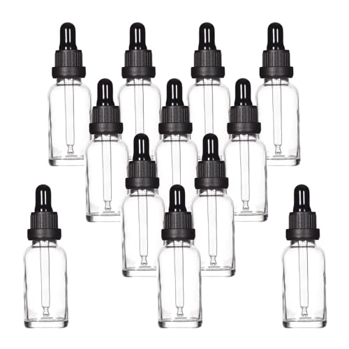 YIZHAO Pipettenflasche 30ml Klar, Apothekerflasche mit [Dropper Pipette Glas], Tinktur Flaschen für Ätherische Öl,Parfümöle,Aromatherapie,Düfte,Flüssigkeit – 12Pcs von YIZHAO